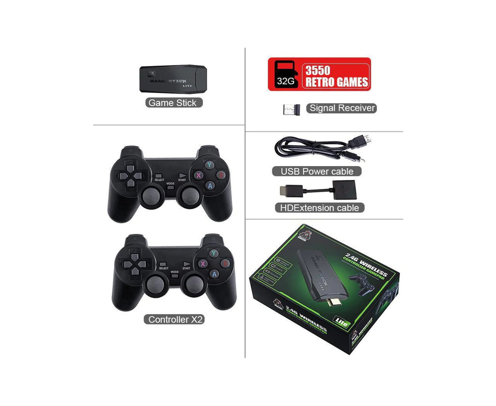 4K HDMI TV Retro Video Game Stick Game Gaming Console Pocket Arcade With 20000 Games & 2 Wireless Controller