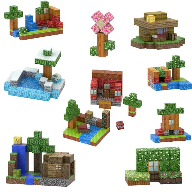 Minecraft Magnetic Building Blocks Set Square Magnet Action Figure Best Kids Toy Gift