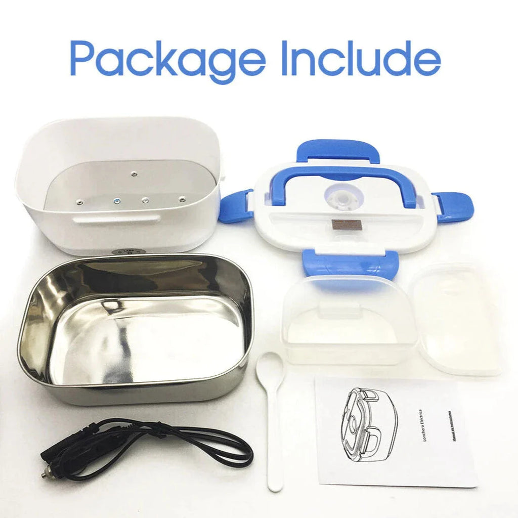 Portable Electric Heated Car Plug Heating Lunch Box Bento Fast Heating Food Warmer with Food Grade Stainless Steel Container 12-24V
