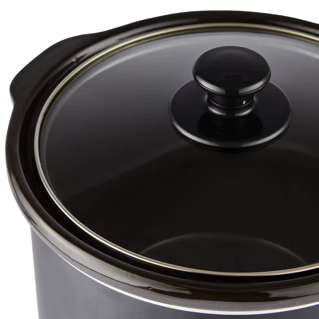 3L Slow Cooker with 2 Heat Settings Keep Warm Function Iron Housing Ceramic Pot