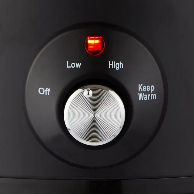 3L Slow Cooker with 2 Heat Settings Keep Warm Function Iron Housing Ceramic Pot