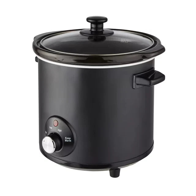 3L Slow Cooker with 2 Heat Settings Keep Warm Function Iron Housing Ceramic Pot