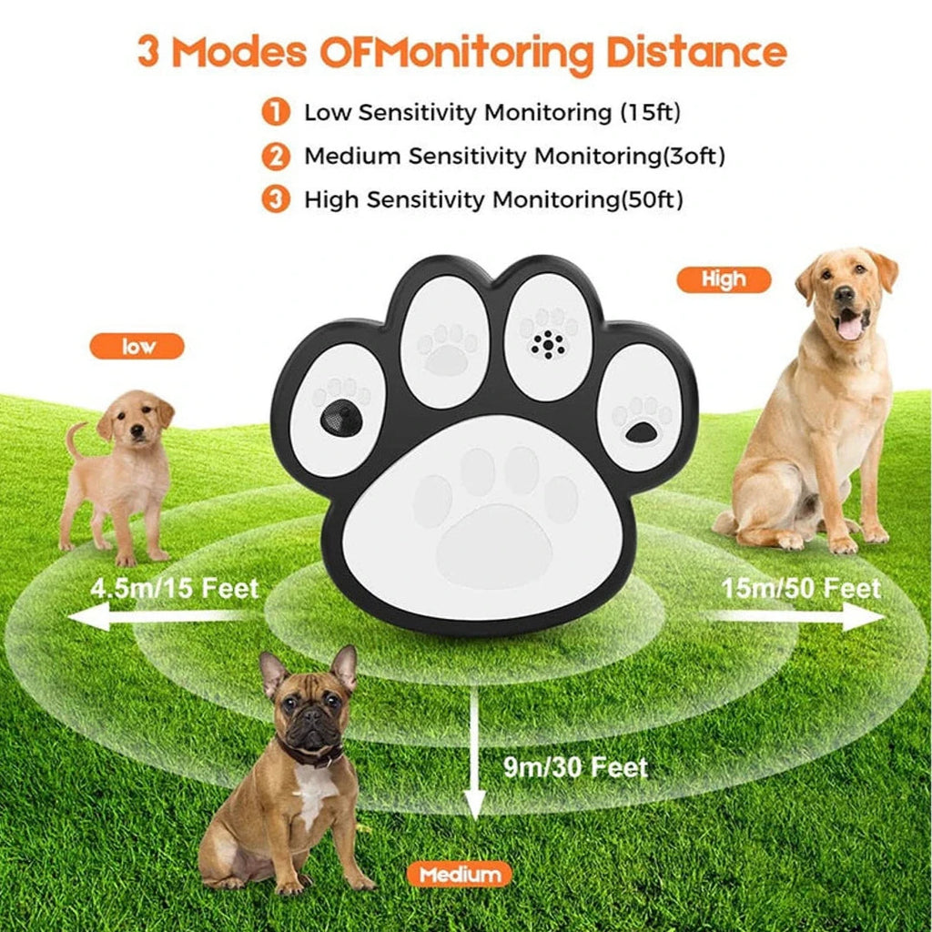 Ultrasonic Stronger Anti-Dog Barking Deterrent Repeller Device Training Dogs Not to Bark Up To 50ft Away 3 Different Adjustable Level Safe For Dogs