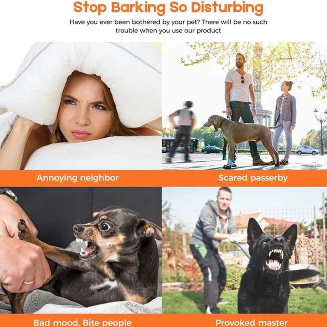 Ultrasonic Stronger Anti-Dog Barking Deterrent Repeller Device Training Dogs Not to Bark Up To 50ft Away 3 Different Adjustable Level Safe For Dogs