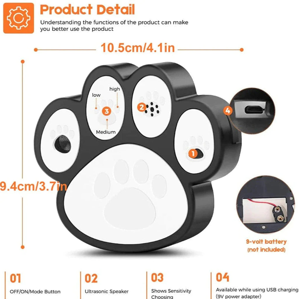 Ultrasonic Stronger Anti-Dog Barking Deterrent Repeller Device Training Dogs Not to Bark Up To 50ft Away 3 Different Adjustable Level Safe For Dogs
