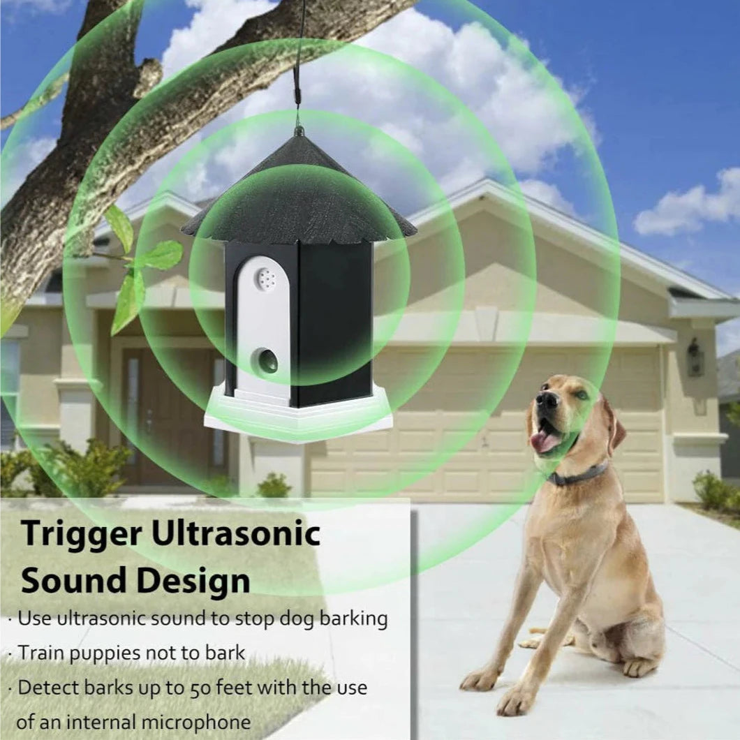 Ultrasonic Waterproof Dog Outdoor Anti Bark Controller Deterrent Training Repeller Device 3 Levels 50ft Adjustable Range For Home & Garden