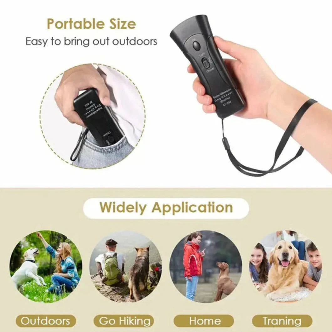 Durable Effective Safe Deterrents Chaser Pet Training Device With LED Flashlight Dog Bark Control Handheld Repeller Device