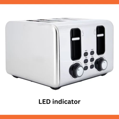 4 Slice Toaster - Silver Stainless Steel Browned Toast High Lift Kitchen