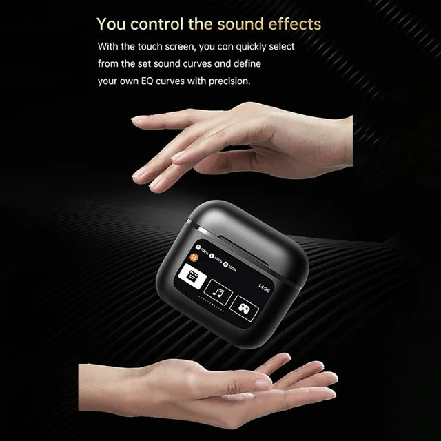 Touch Control Smart ANC+ENC  Earphone Interactive LCD Screen Bluetooth 5.3 Headphones Wireless Earbuds With Active Noise Cancellation Waterproof Headsets