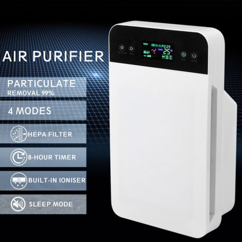 Air Purifier HEPA Filter Home PM2.5 Odor Dust Cleaner With HD Display English Version W/ Remote
