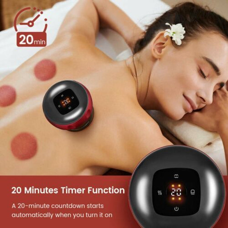 Portable Slimming Massager 12 Levels Electric Cupping Red Light Heating Therapy
