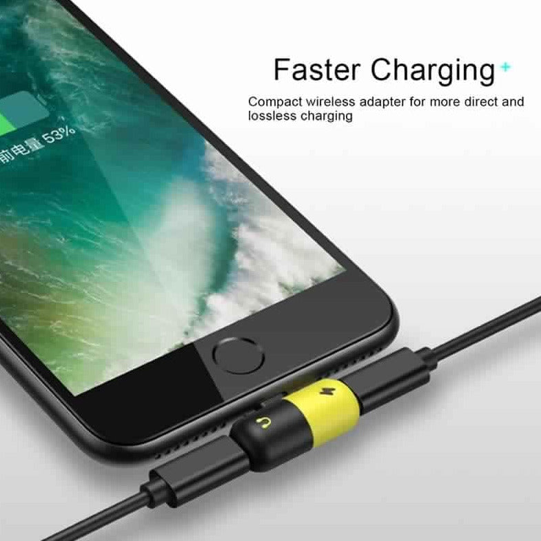 2 in 1 Mini Pill Lightning Audio Music Cable Adapter Headphone Audio Charger Splitter