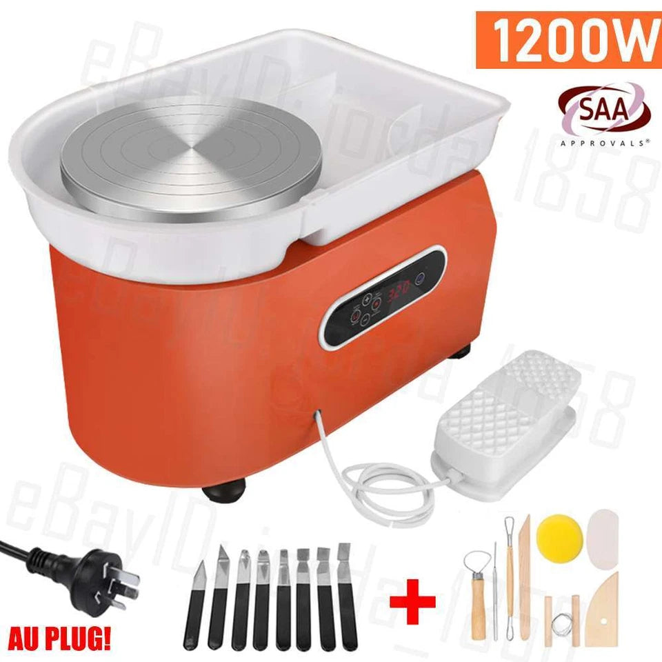 30W / 1200W Electric Pottery Wheel Machine Ceramic Work Ceramics Clay Foot Pedal