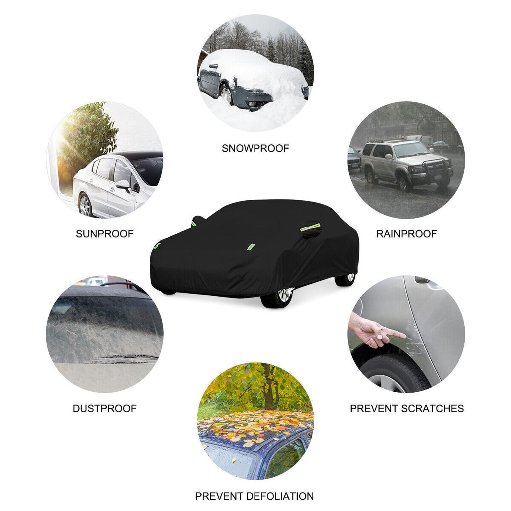 Universal Heavy Duty Full Car Cover UV Protection Outdoor Breathable 3L
