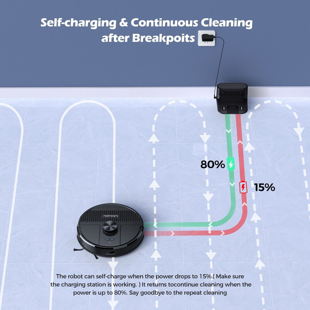 Lubluelu 4500Pa Robotic Vacuum & Mop Cleaner Combo 3-In-1 Lidar Navigation Robot With 2.4G &2.4Ghz-5G Dual Channel