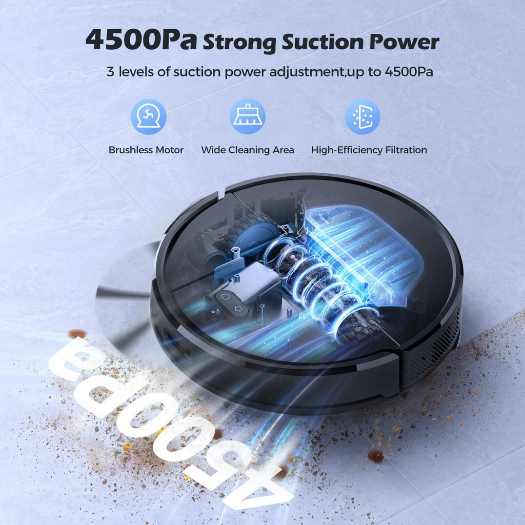 Lubluelu 4500Pa Robotic Vacuum & Mop Cleaner Combo 3-In-1 Lidar Navigation Robot With 2.4G &2.4Ghz-5G Dual Channel