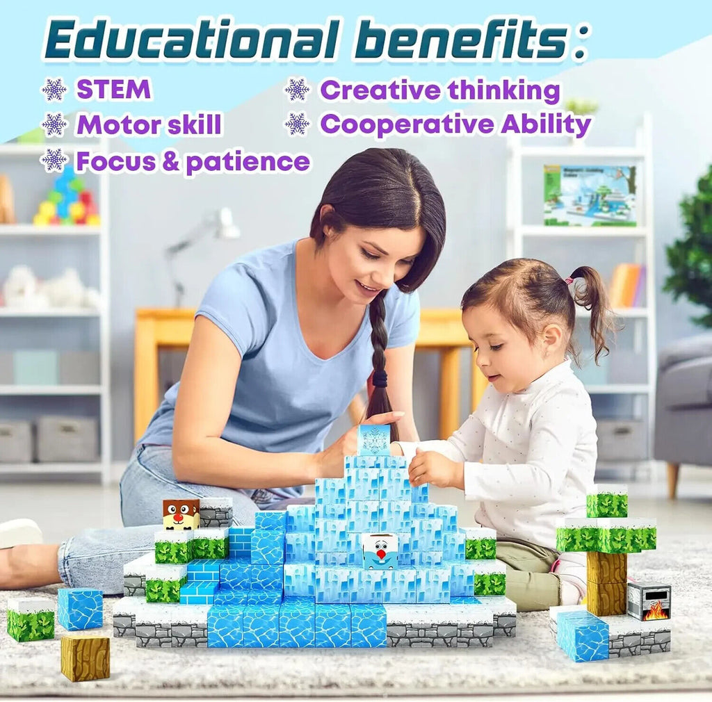Minecraft Magnetic Building Blocks Set Square Magnet Action Figure Best Kids Toy Gift