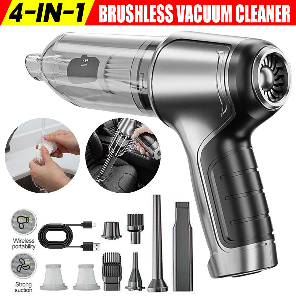 Car Vacuum Cleaner 100000PA Rechargeable Bagless Portable Cordless Handheld