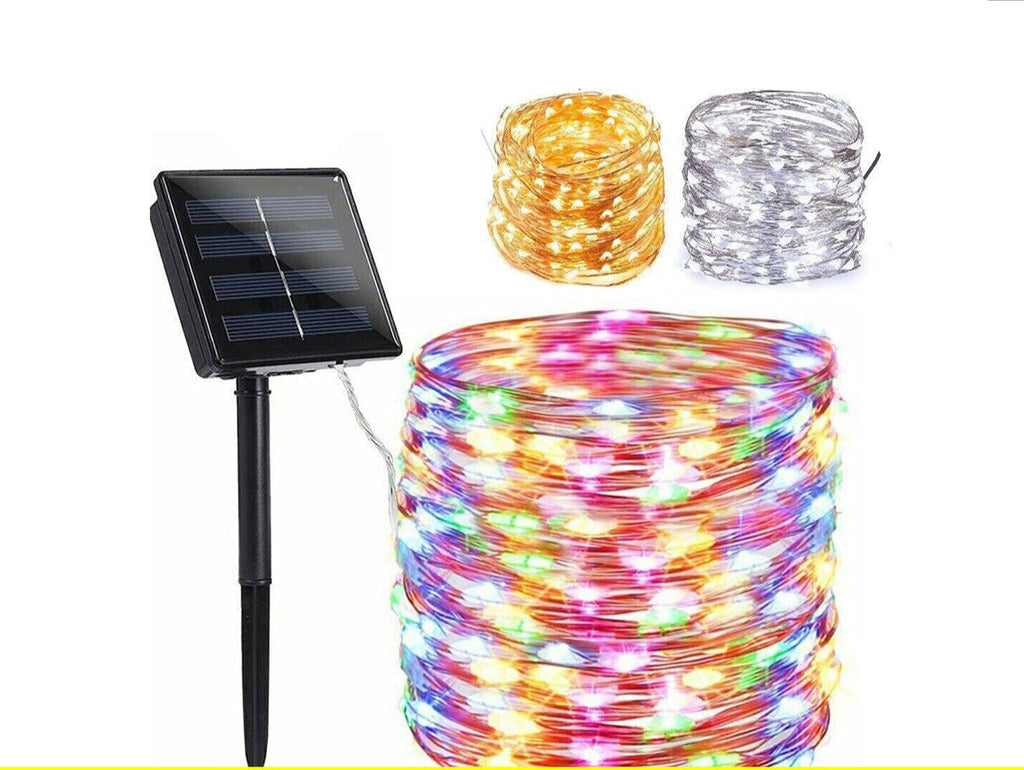 Solar String Fairy Lights Xmas Outdoor Garden Christmas Party Decor Waterproof