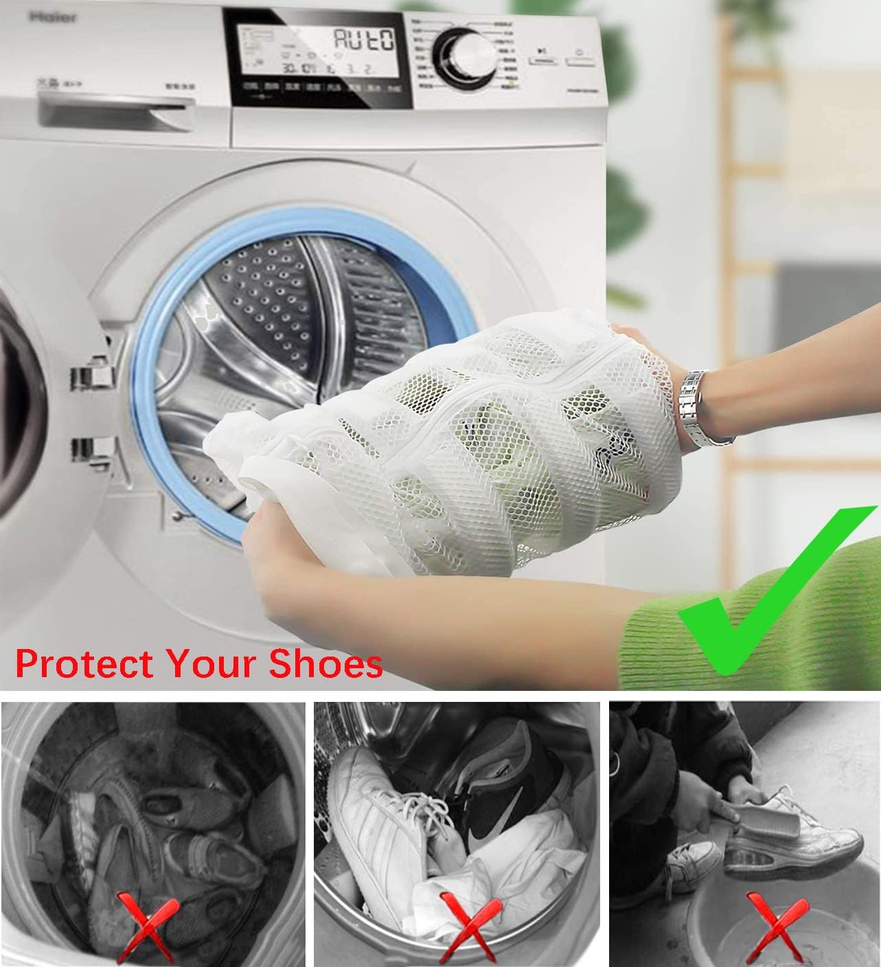 Portable Mesh Shoe Washing Bag Effective For Laundry Protection And Daily Use Ideal For Washing Machine and Travel For Shoes, Underwear, And Delicate Items