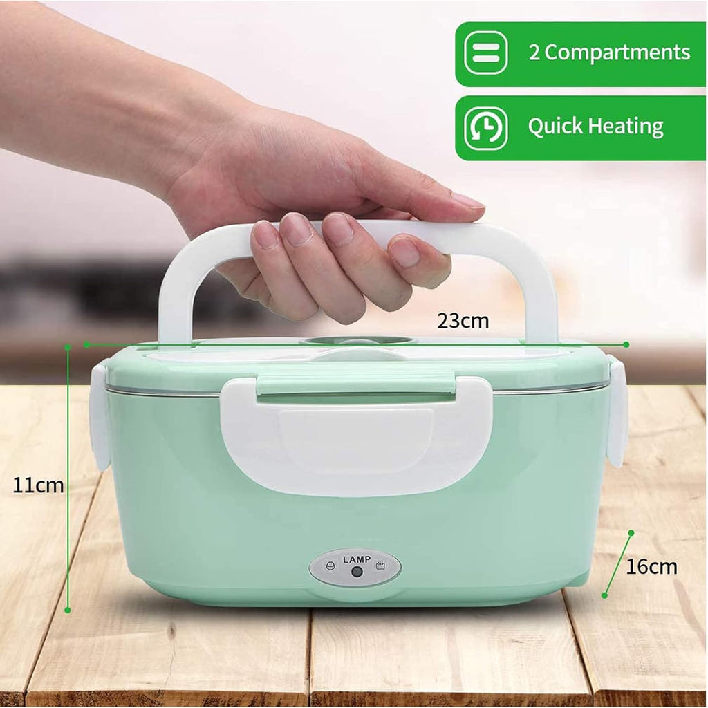 Portable Electric Lunchbox 1.5L | 2-in-1 Food Warmer with 360° Heating, Stainless Steel & Leak-Proof Design for Car/Office/Travel