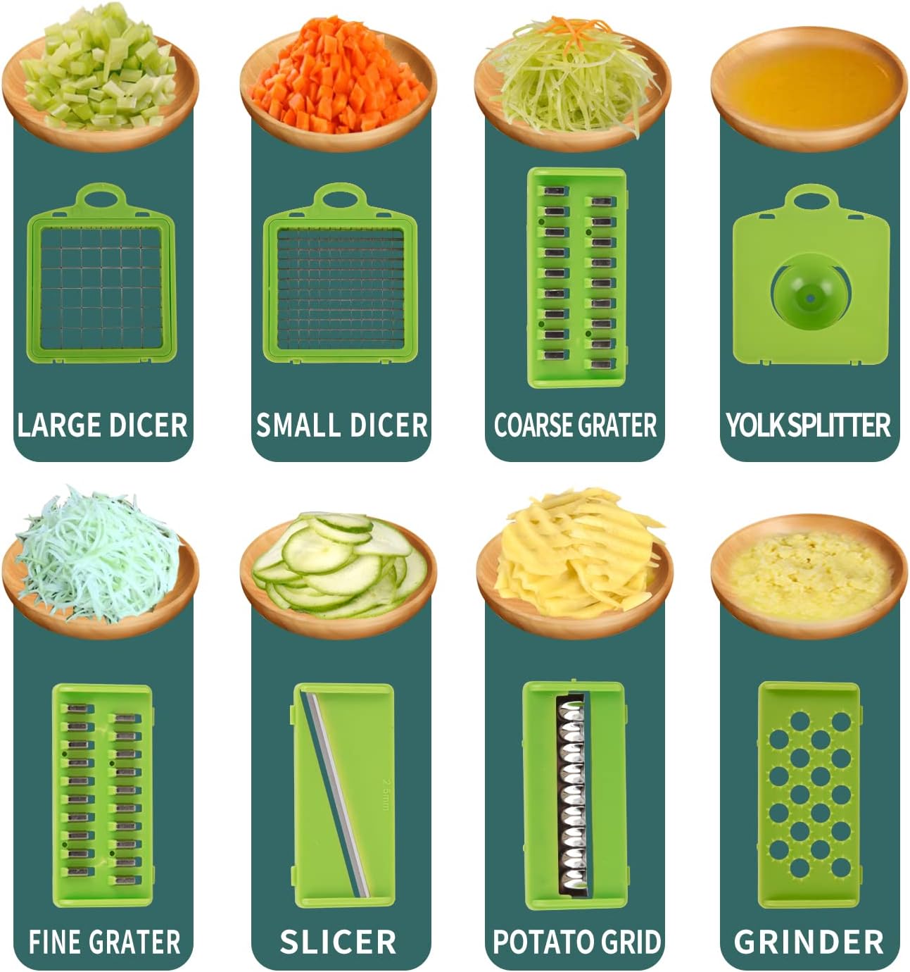12-in-1 Multifunctional Vegetable Cutter Set - Precision Slicing, Dicing, Spiralizing, Excavating Onion Chopper, Salad Maker Carrot and Garlic With Container, All-in-One Effortless Kitchen Assistant