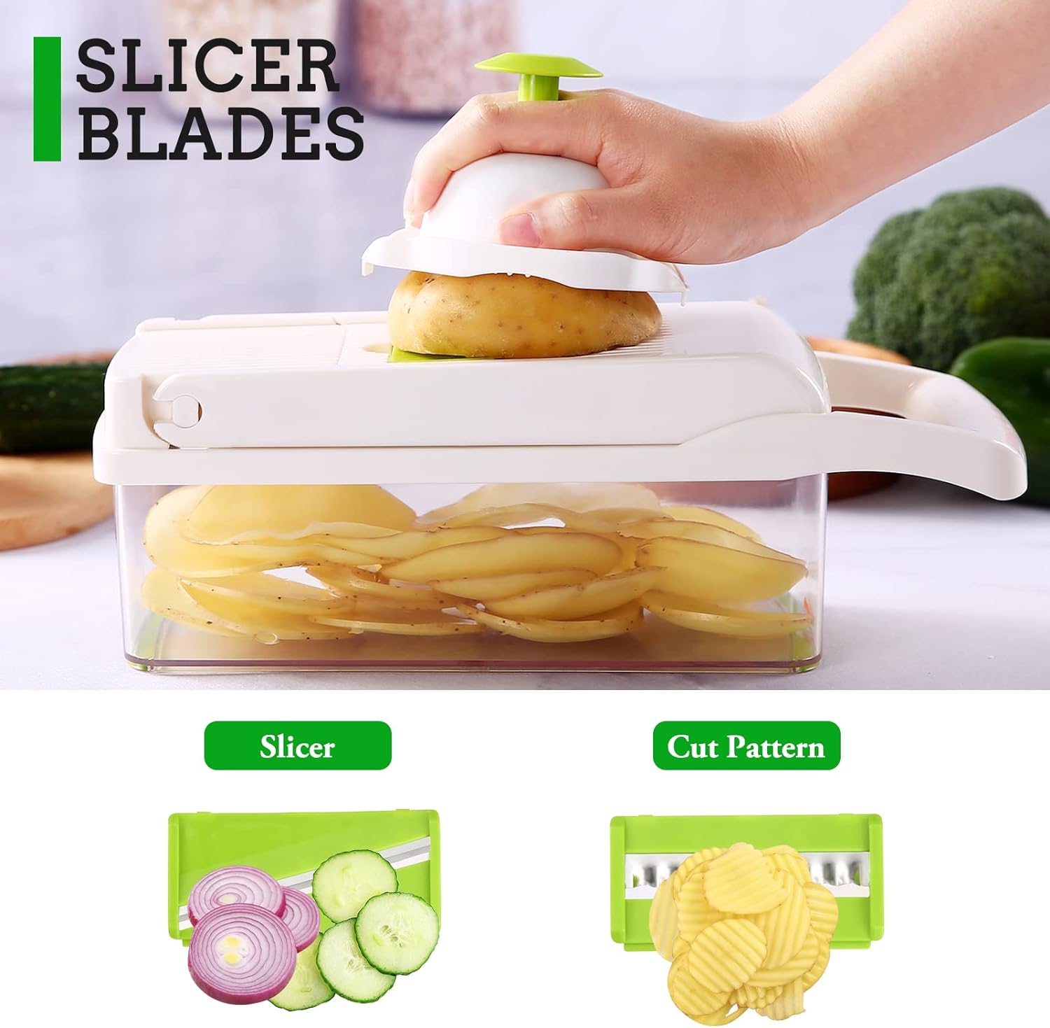 12-in-1 Multifunctional Vegetable Cutter Set - Precision Slicing, Dicing, Spiralizing, Excavating Onion Chopper, Salad Maker Carrot and Garlic With Container, All-in-One Effortless Kitchen Assistant