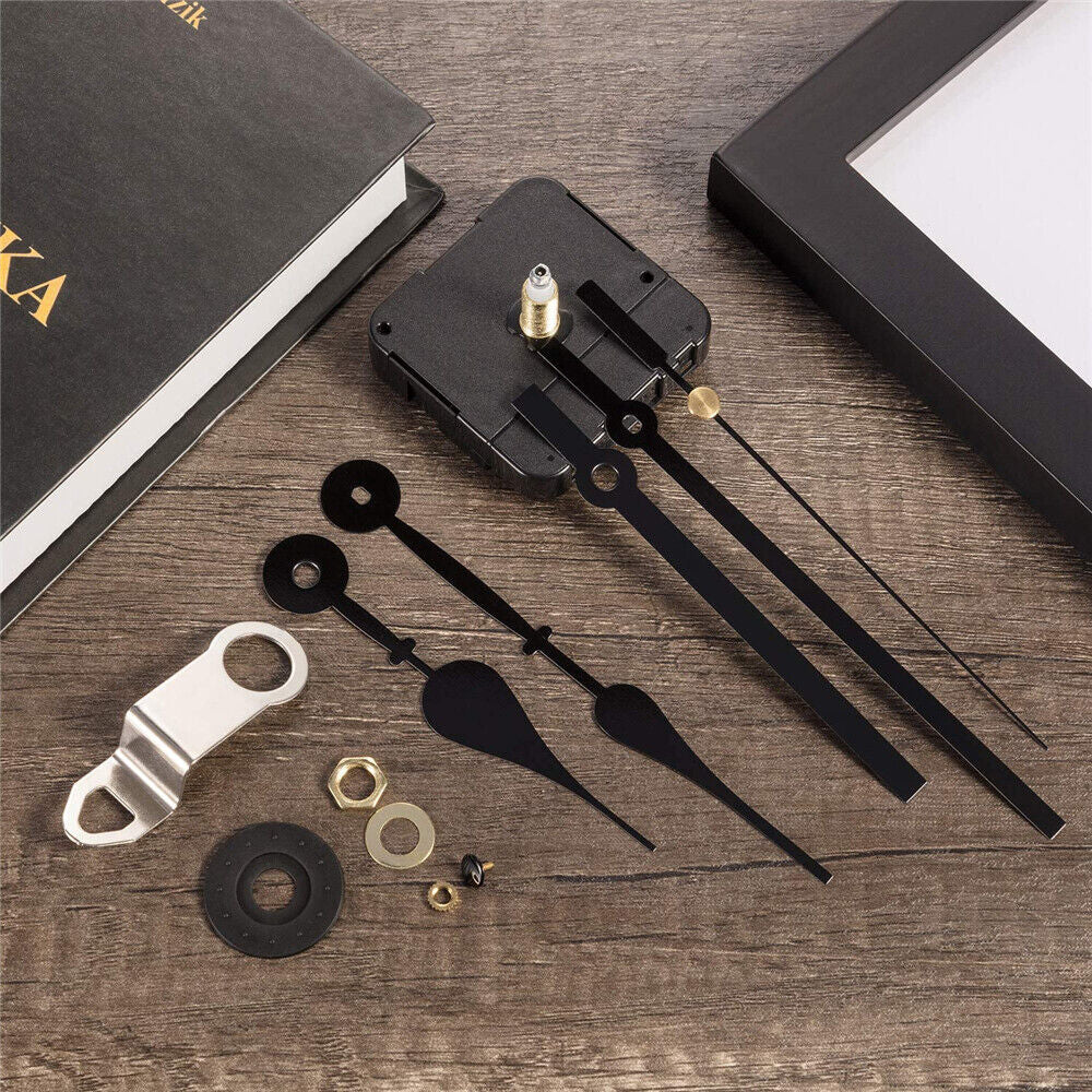 12Pcs Wall Clock Quartz Movement Motor Mechanism Long Spindle Hands Repair Kit