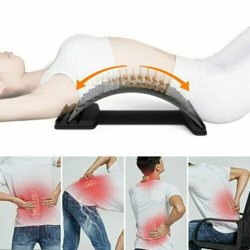 Massager Back Stretcher Fitness Lumbar Waist Spine Pain Relief Support Pickup