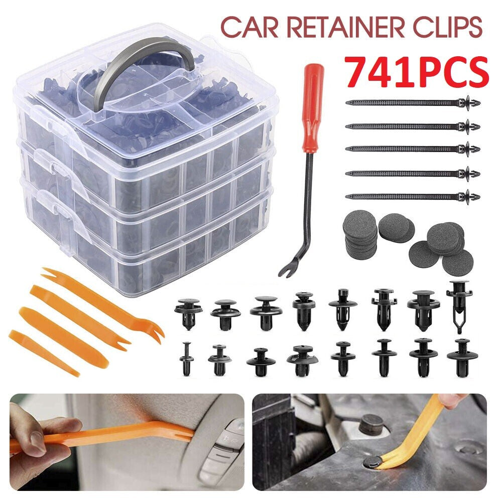 741X Car Trim Body Clips Kit Rivets Retainer Auto Panel Bumper Plastic Fastener