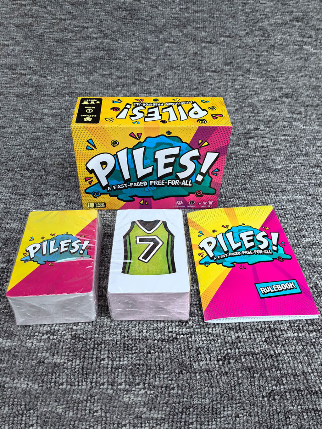 Family Kids Board Game Pilesa Fast-Paced Free-For-All Piles Card Games Age 8+