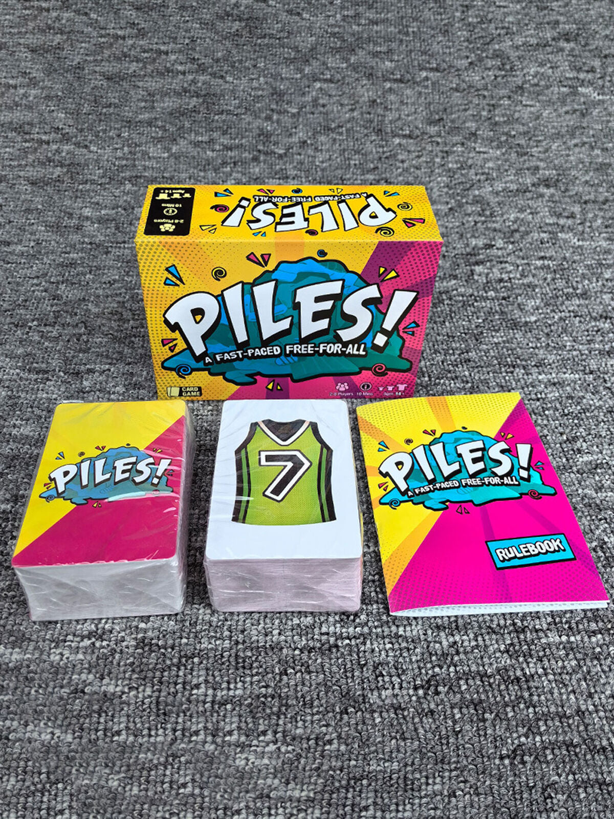 Family Kids Board Game Pilesa Fast-Paced Free-For-All Piles Card Games Age 8+