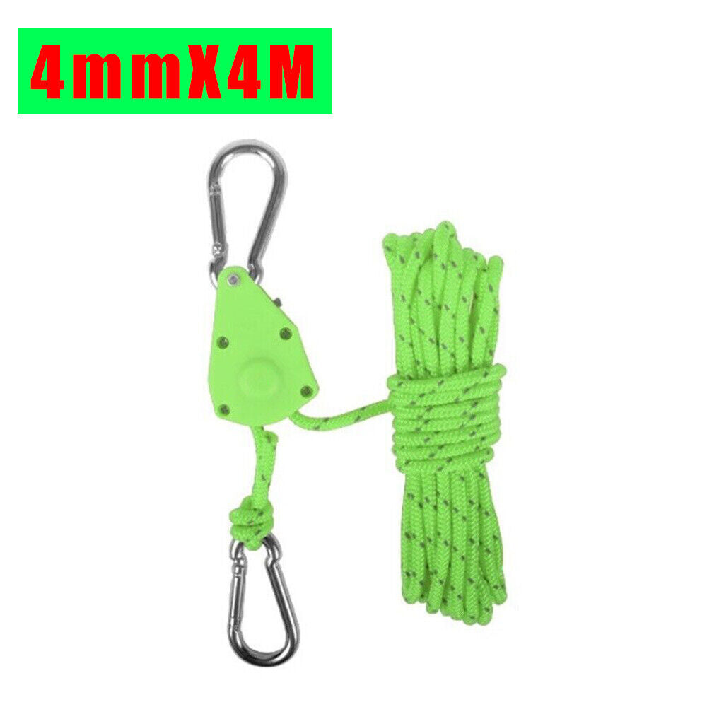 NEW 4M*4Mm-5M*6Mm Adjustable Guy Line Camping Ratchet Pulley Tent Guide Rope
