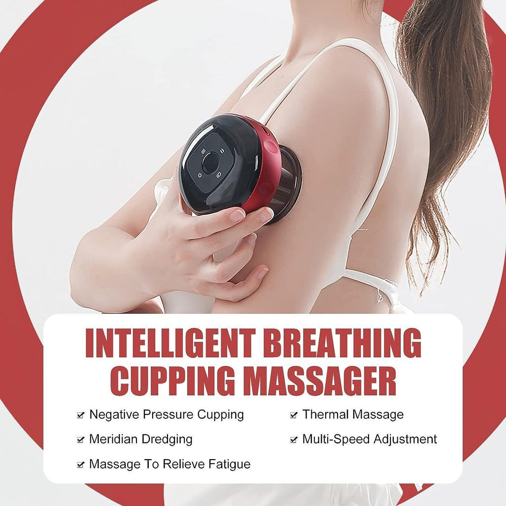 Portable Slimming Massager 12 Levels Electric Cupping Red Light Heating Therapy