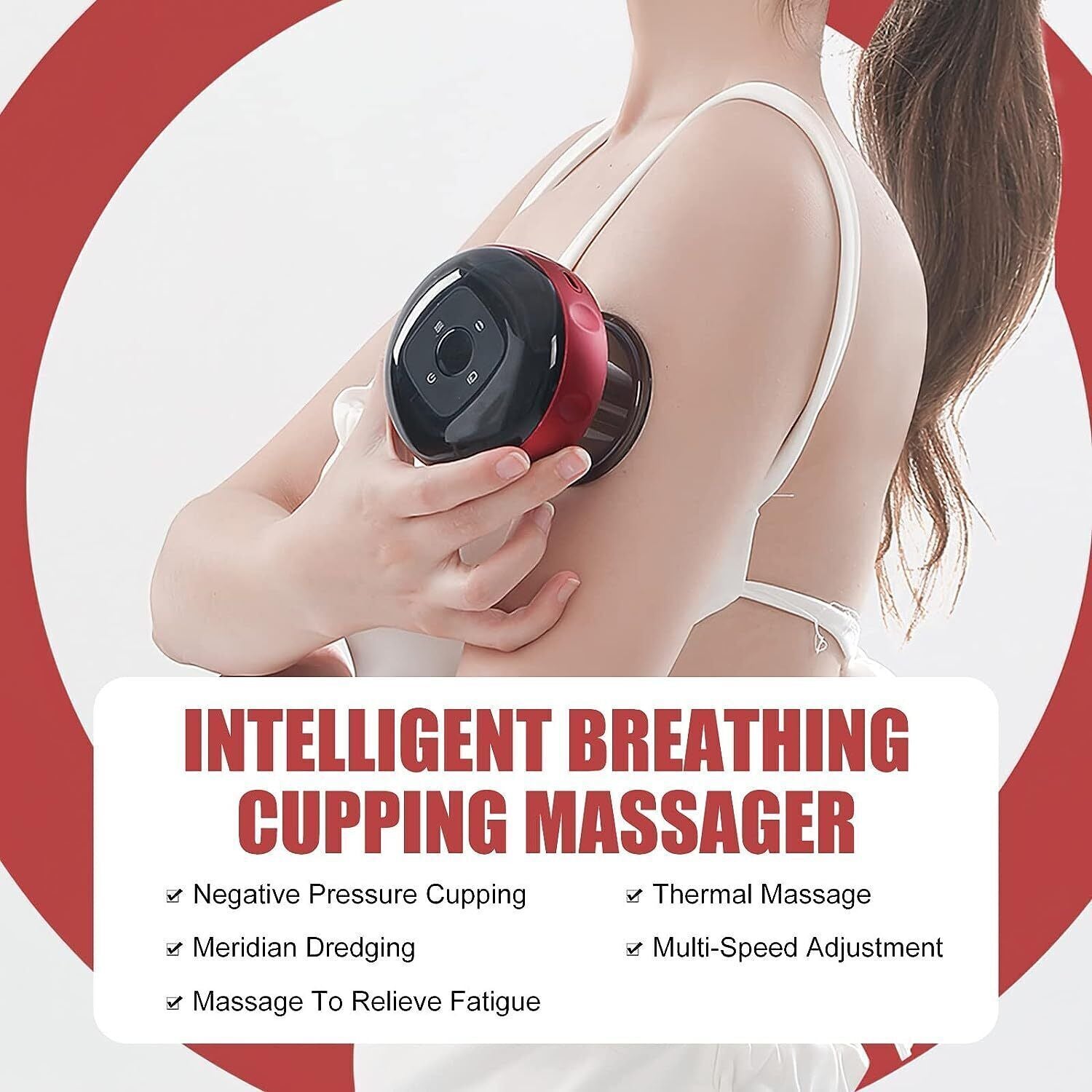 Portable Slimming Massager 12 Levels Electric Cupping Red Light Heating Therapy