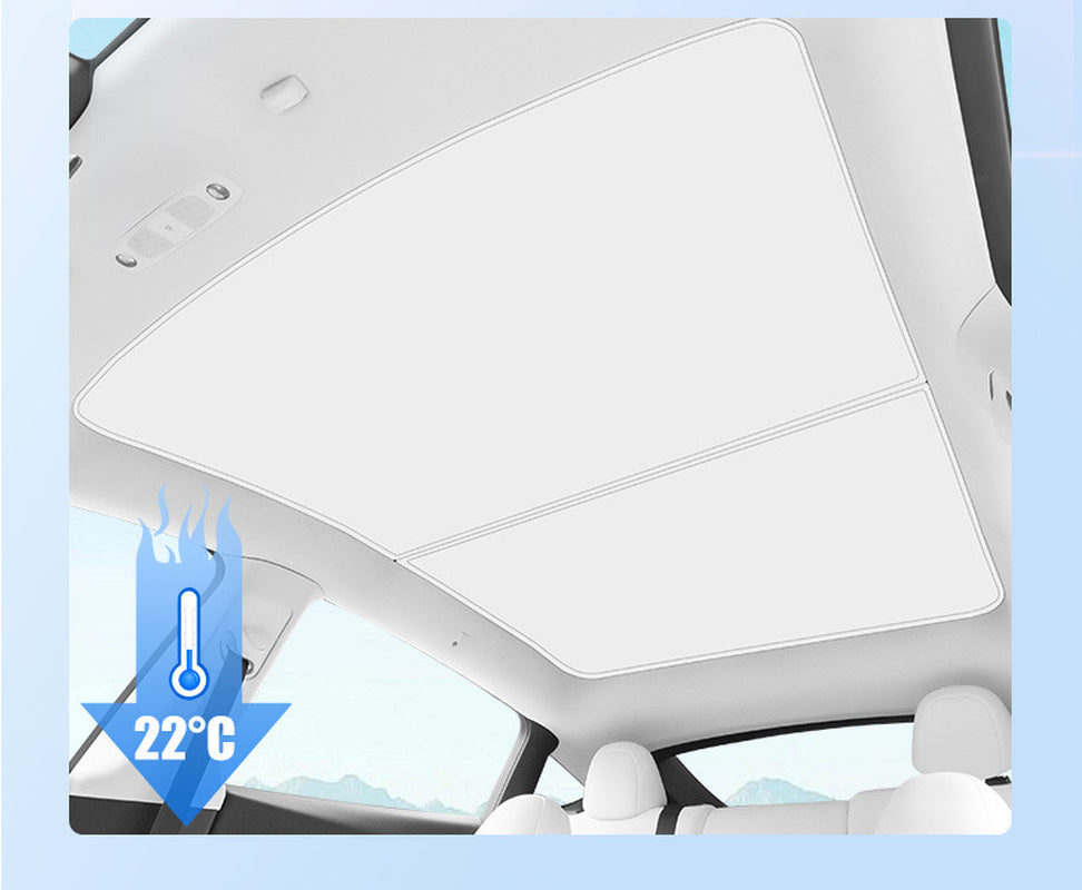 Tesla Model Y Sunshade Sun Roof Shade Sunroof UV Film Window Cover Ice Crystals