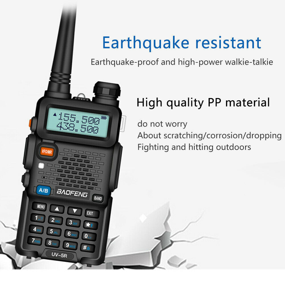 UV-5R Two Way Radio Walkie Talkie LCD Long Range  UHF with Headsets