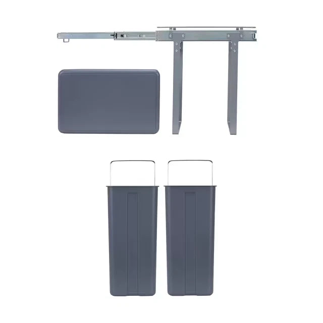 2 Section Under the Sink Pull Out Dual Rubbish Bins Kitchen Cupboard Trash AU