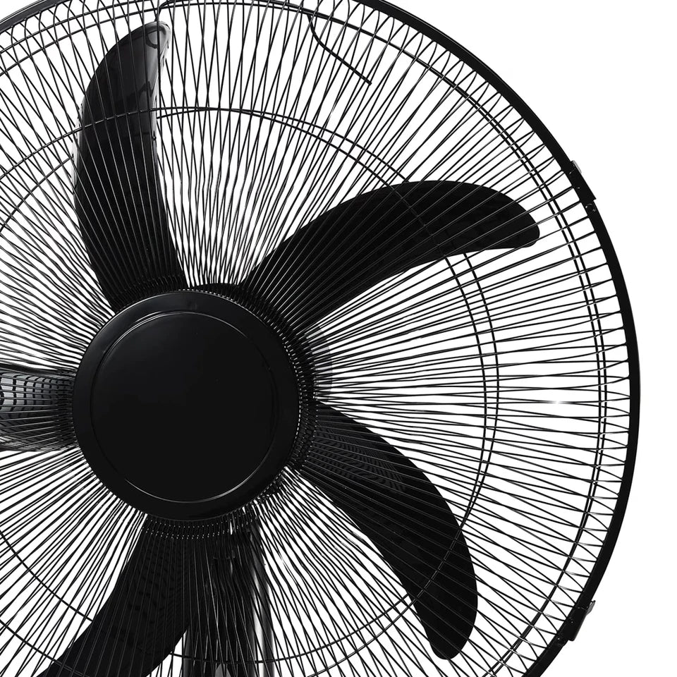 50cm Pedestal Fan Oscillating 3 Speeds Tilt Adjustable, Timer, Remote, Black