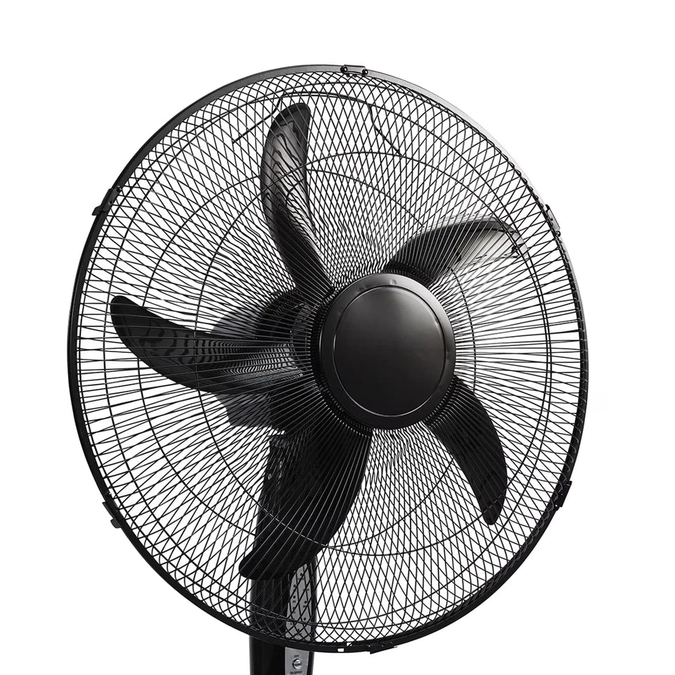 50cm Pedestal Fan Oscillating 3 Speeds Tilt Adjustable, Timer, Remote, Black