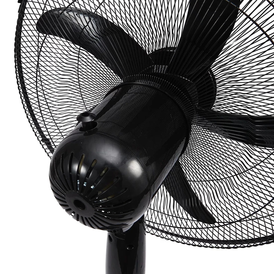 50cm Pedestal Fan Oscillating 3 Speeds Tilt Adjustable, Timer, Remote, Black