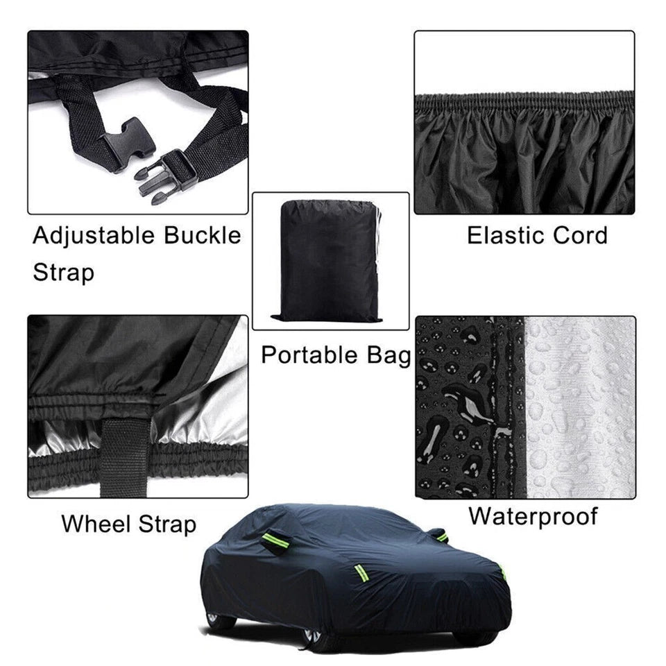 Heavy Duty Waterproof Car Cover Rain Snow UV Full Protection Outdoor Universal