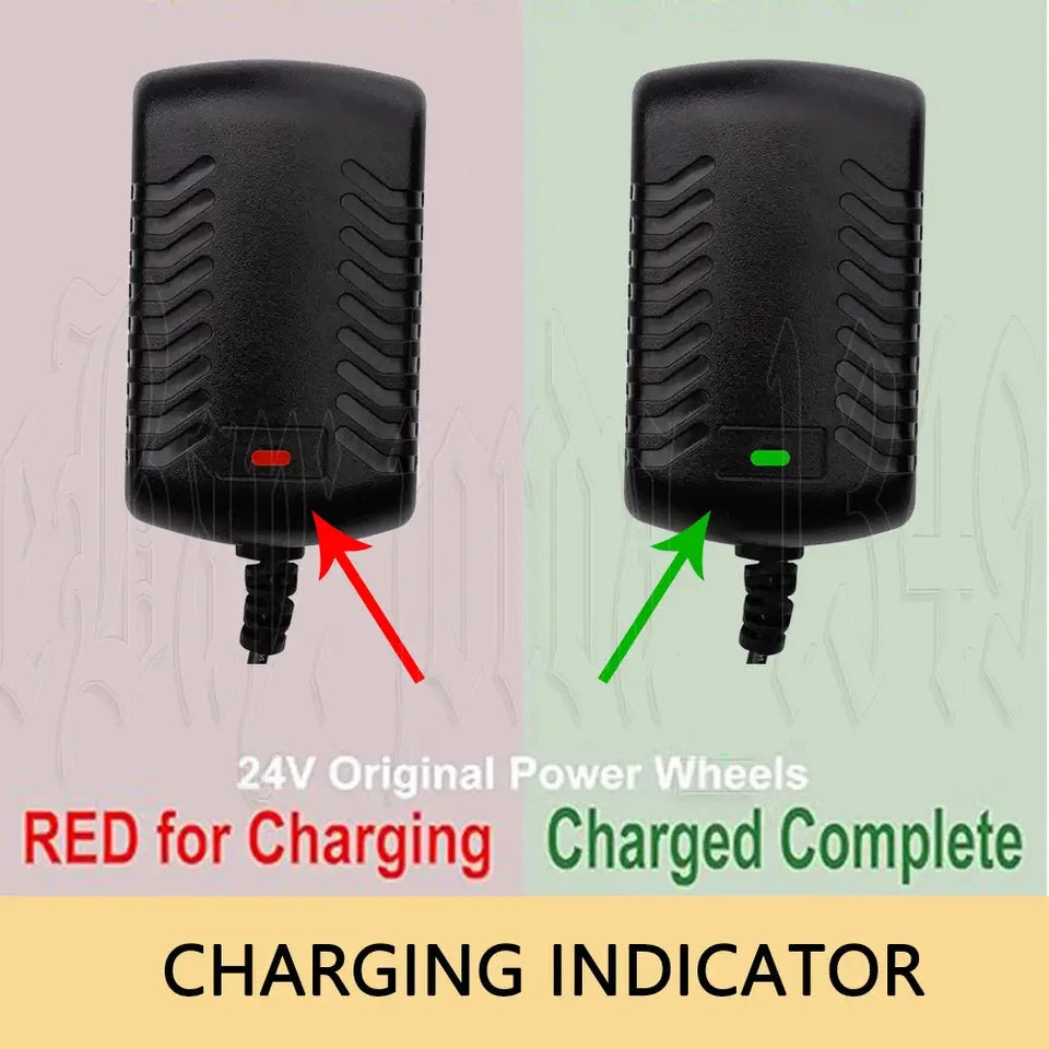 24V Kids Ride on Cars Battery Charger Toy Car Bike Scooter Buggy Power Adapter