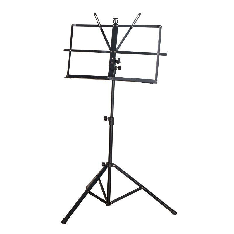 New PRO Folding Adjustable Music Sheet Stand Holder Black Portable + Carry Bag