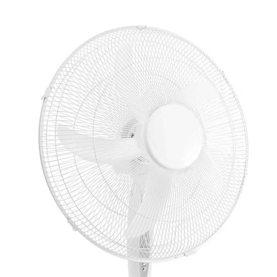 50cm Pedestal Fan Oscillating 3 Speeds Tilt Adjustable, Timer, Remote, White