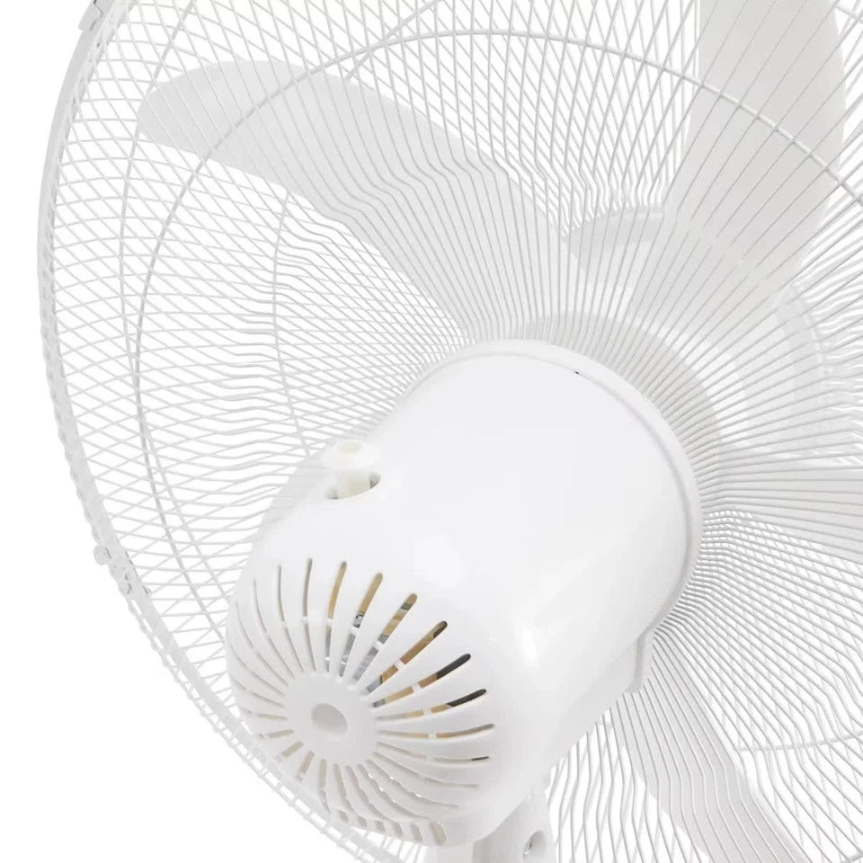50cm Pedestal Fan Oscillating 3 Speeds Tilt Adjustable, Timer, Remote, White