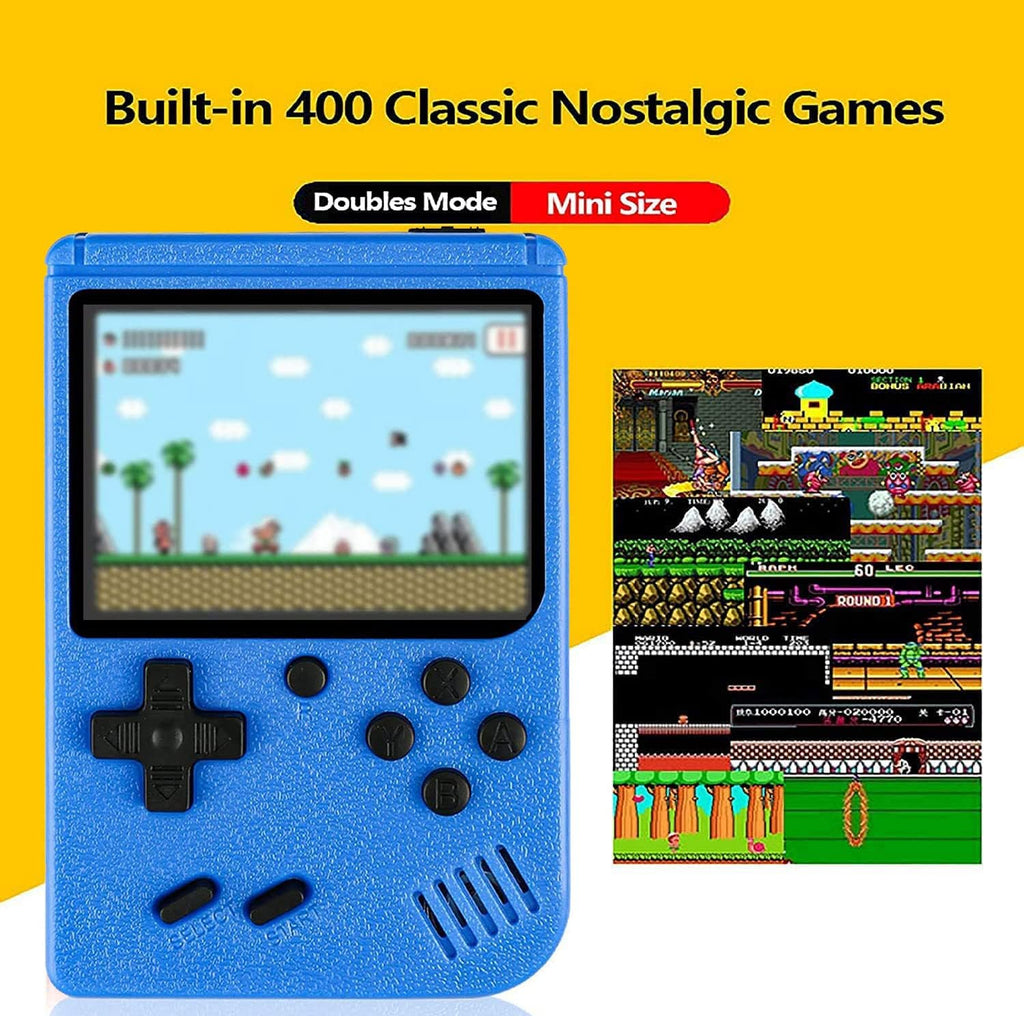 Mini Handheld Retro Game Console For Kids and Adult Classic Mini Console with 400 Classic Games Portable Arcade Game Console Is Pocket Friendly 3.0 Inch Color Screen Support for Connecting TV, Best for Christmas / Birthday / Thanksgiving / Valentine Gift