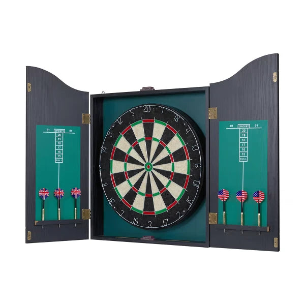 Dartboard Wooden Cabinet With Score Dart Board Game Set Darts Pub Style Games-AU