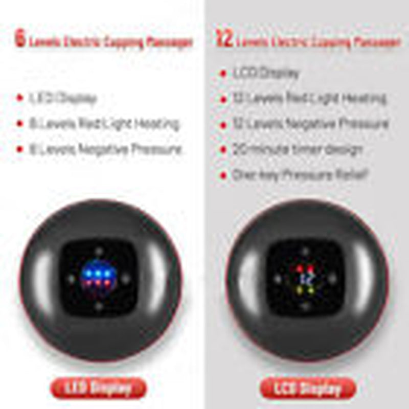 Portable Slimming Massager 12 Levels Electric Cupping Red Light Heating Therapy