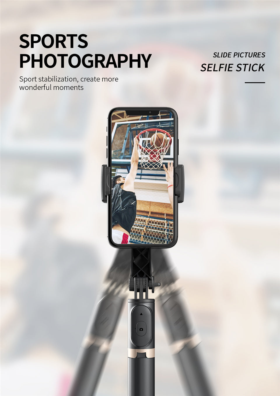 Handheld Foldable Wireless Gimbal Stabilizer Ultimate Smartphone Photography Companion With Anti-Shake Selfie Stick, Bluetooth Remote Control Tripod for Iphone And Andriod